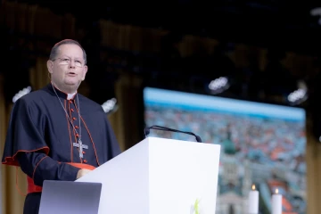 Quebec Cardinal Gérald Lacroix speaks at the International Eucharistic Congress in Budapest, Hungary, Sept. 7, 2021